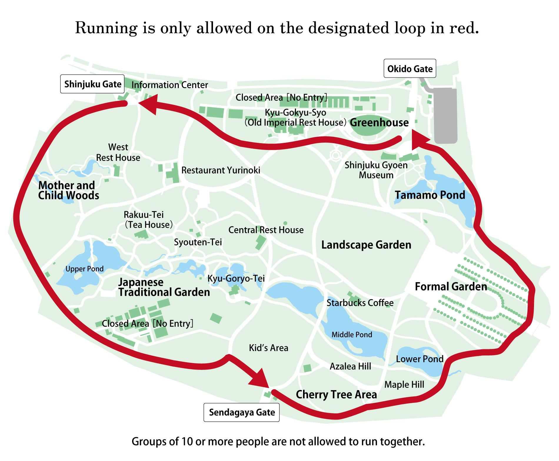 Illustrated Guide to the Running Route in the garden