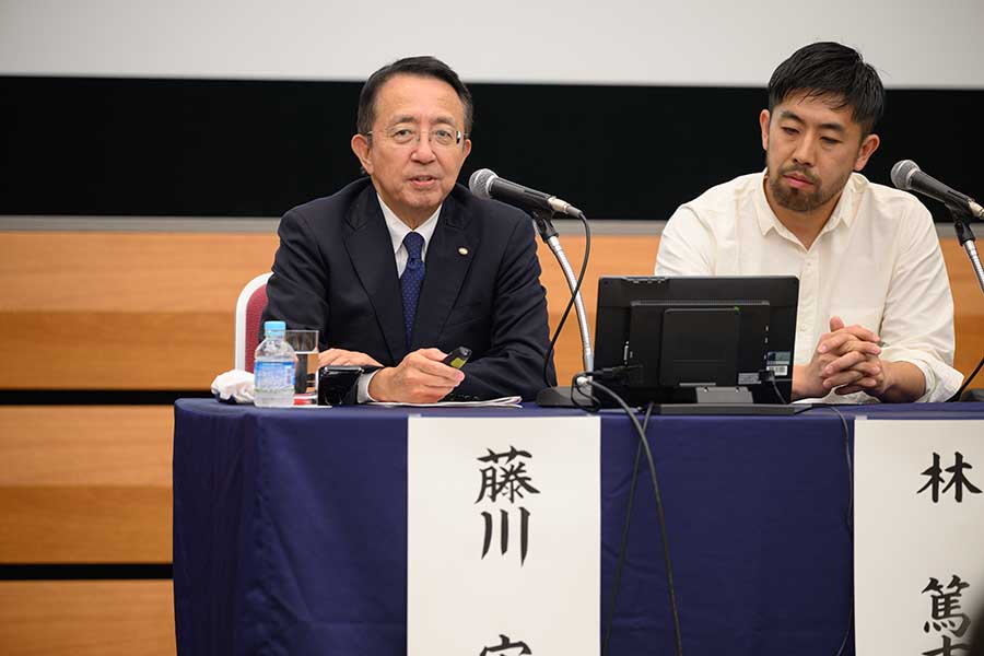写真：発言する藤川氏と林氏