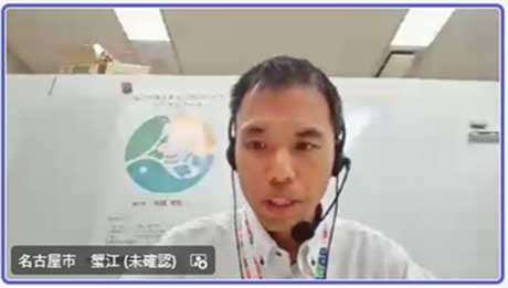 写真：事例紹介する名古屋市蟹江氏