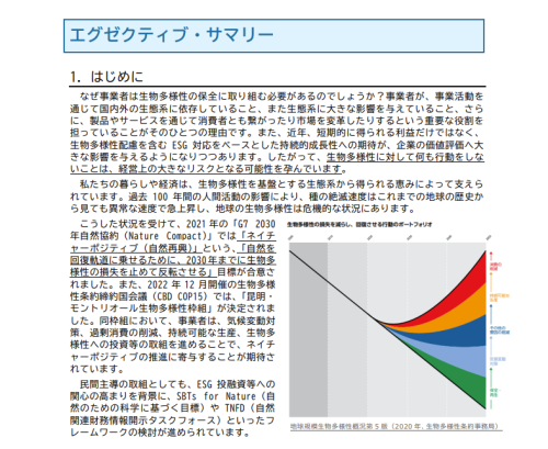 （エグゼクティブ・サマリー）生物多様性民間参画ガイドライン（第3版）（2024年10月公表）