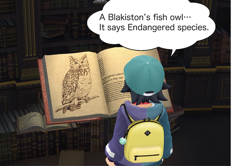 “A Blakiston’s fish owl… It says ‘Endangered species.”