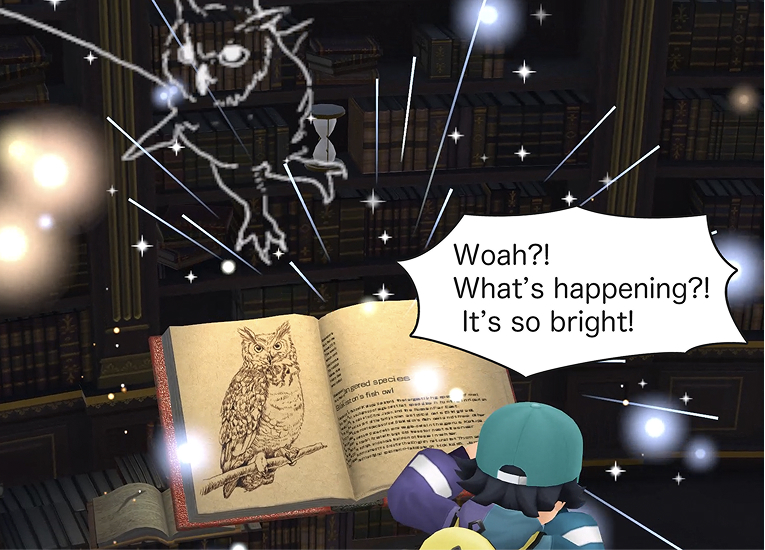 “Woah?! What’s happening?! It’s so bright!”