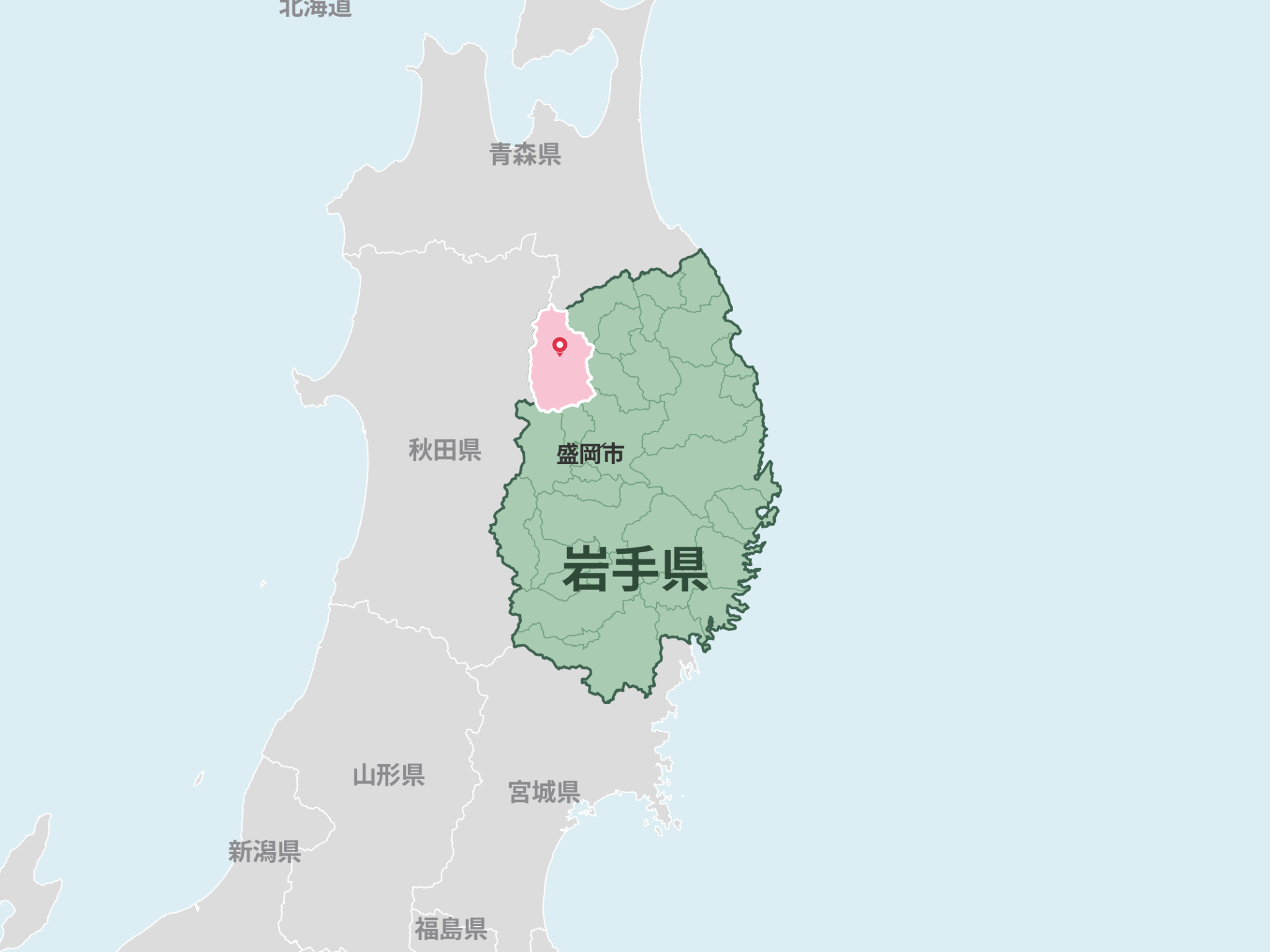 岩手県八幡平市の位置を示す地図