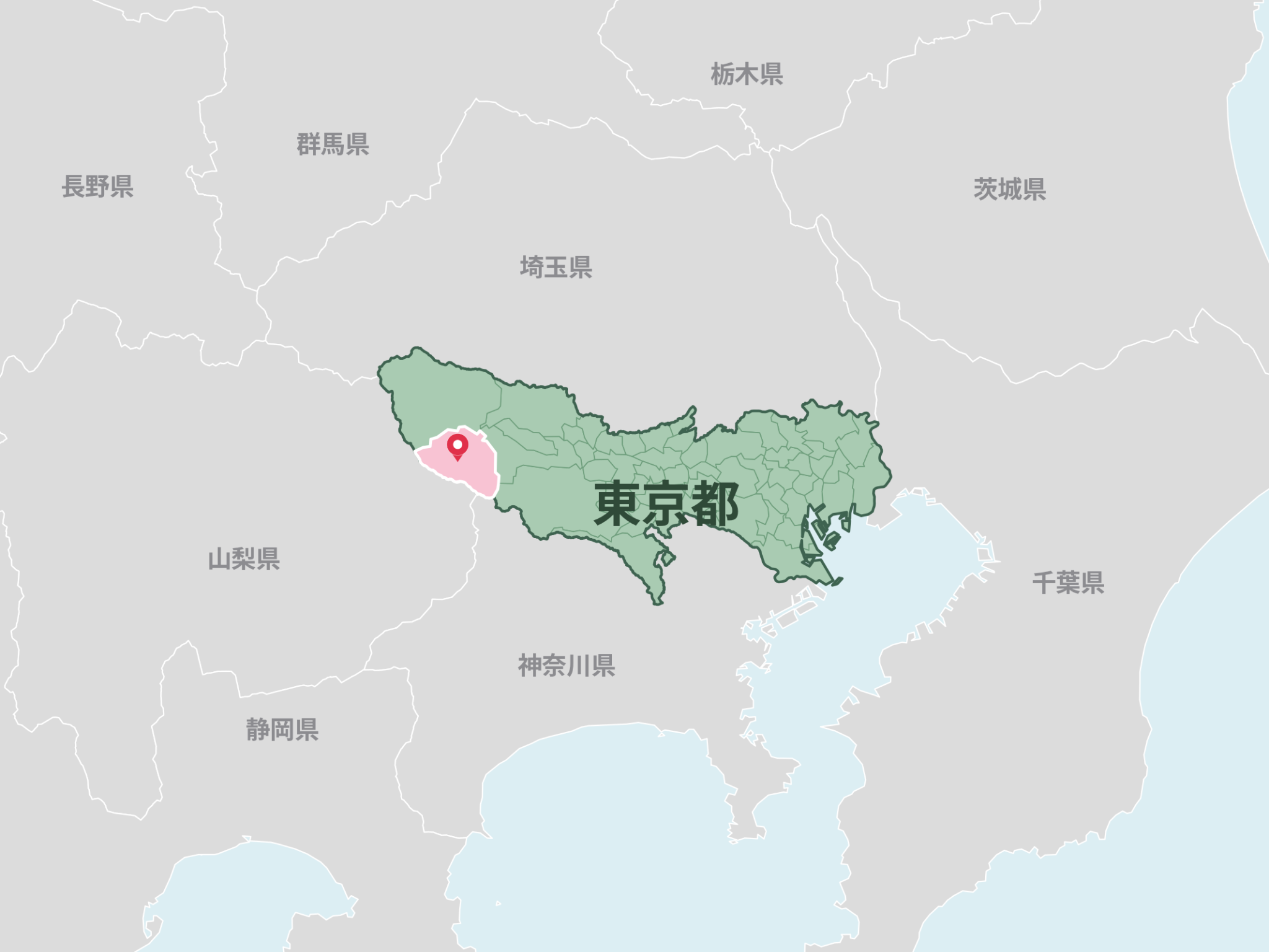 東京都西多摩郡檜原村の位置を示す地図