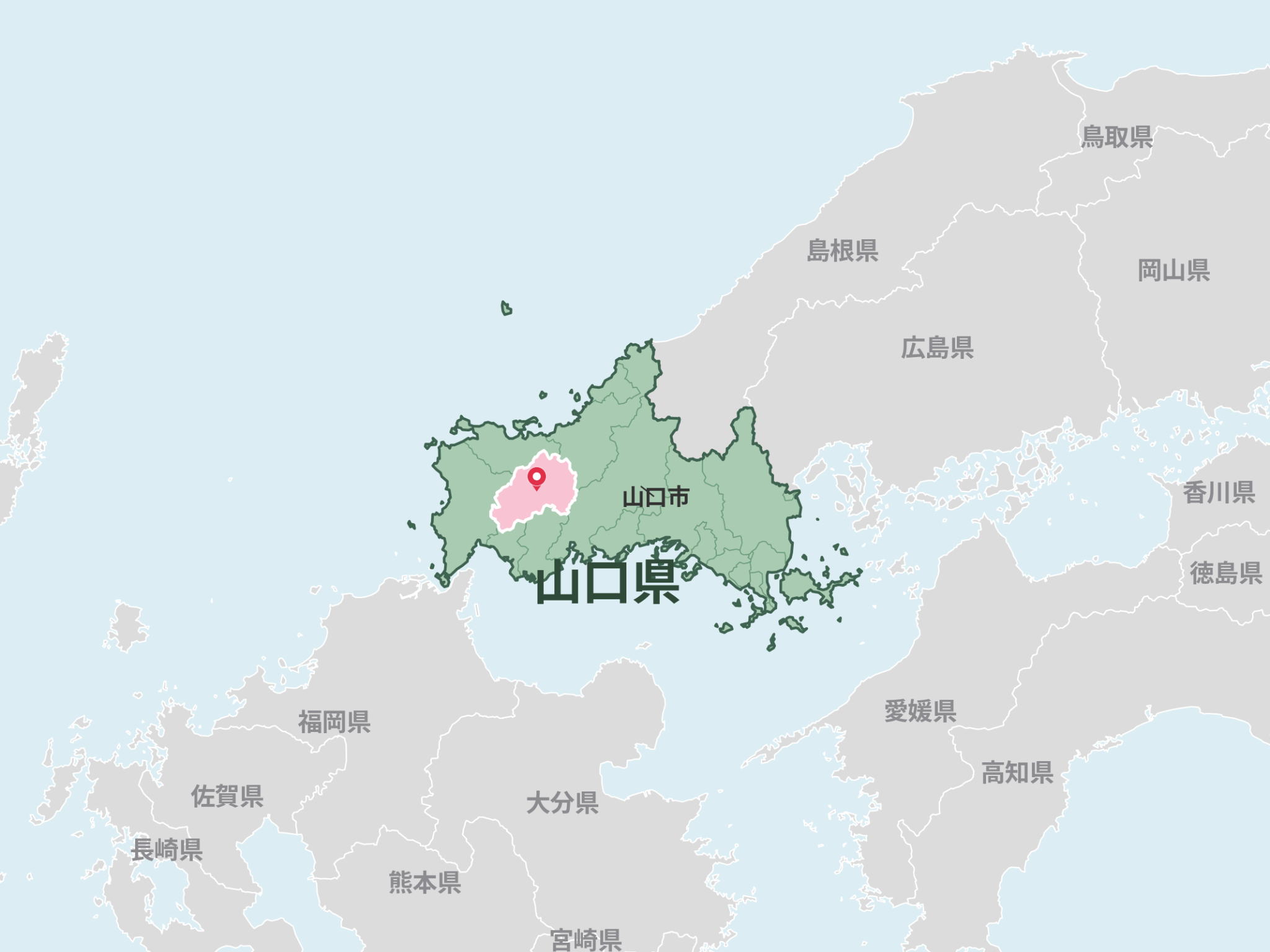 山口県美祢市の位置を示す地図
