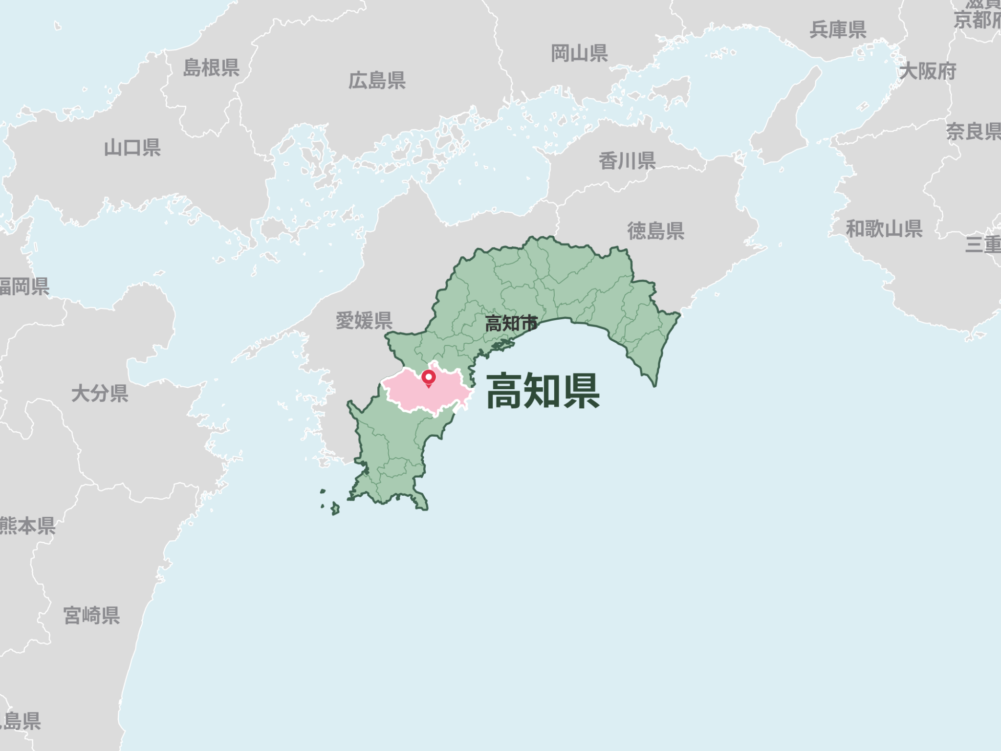 高知県四万十町の位置を示す地図