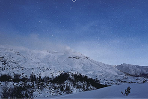 雪山と星空