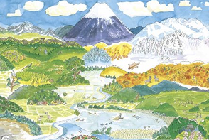 日本の自然を描いたイラスト