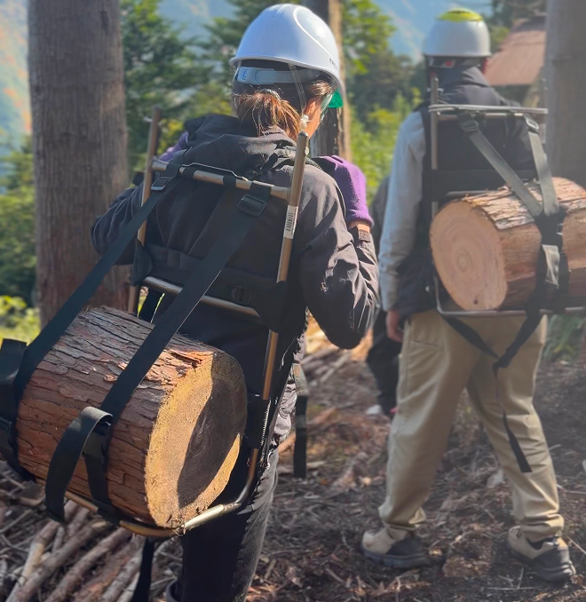  画像：12月2日に実施したプチテストツアー（伐採現場見学）