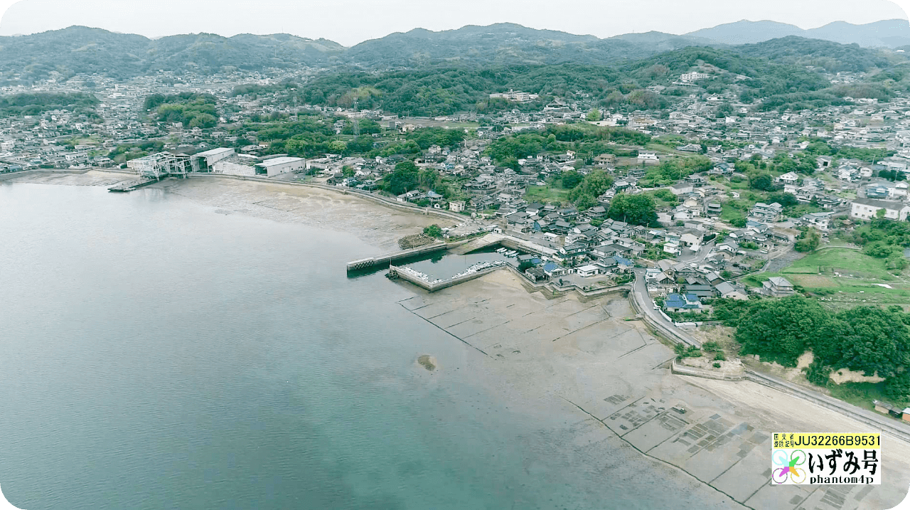尾道の海を上から見た様子